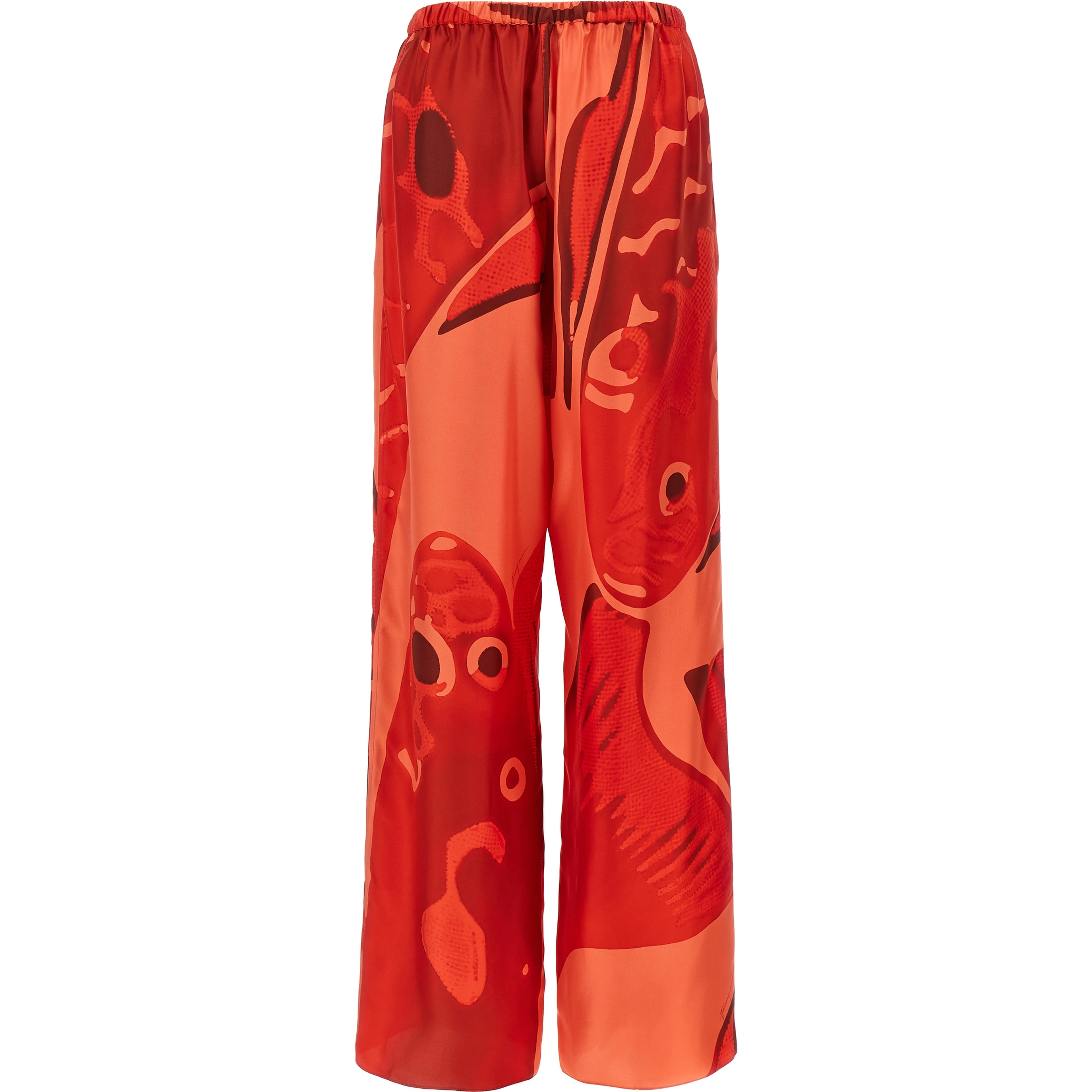 Multicolor Silk Casual Pants