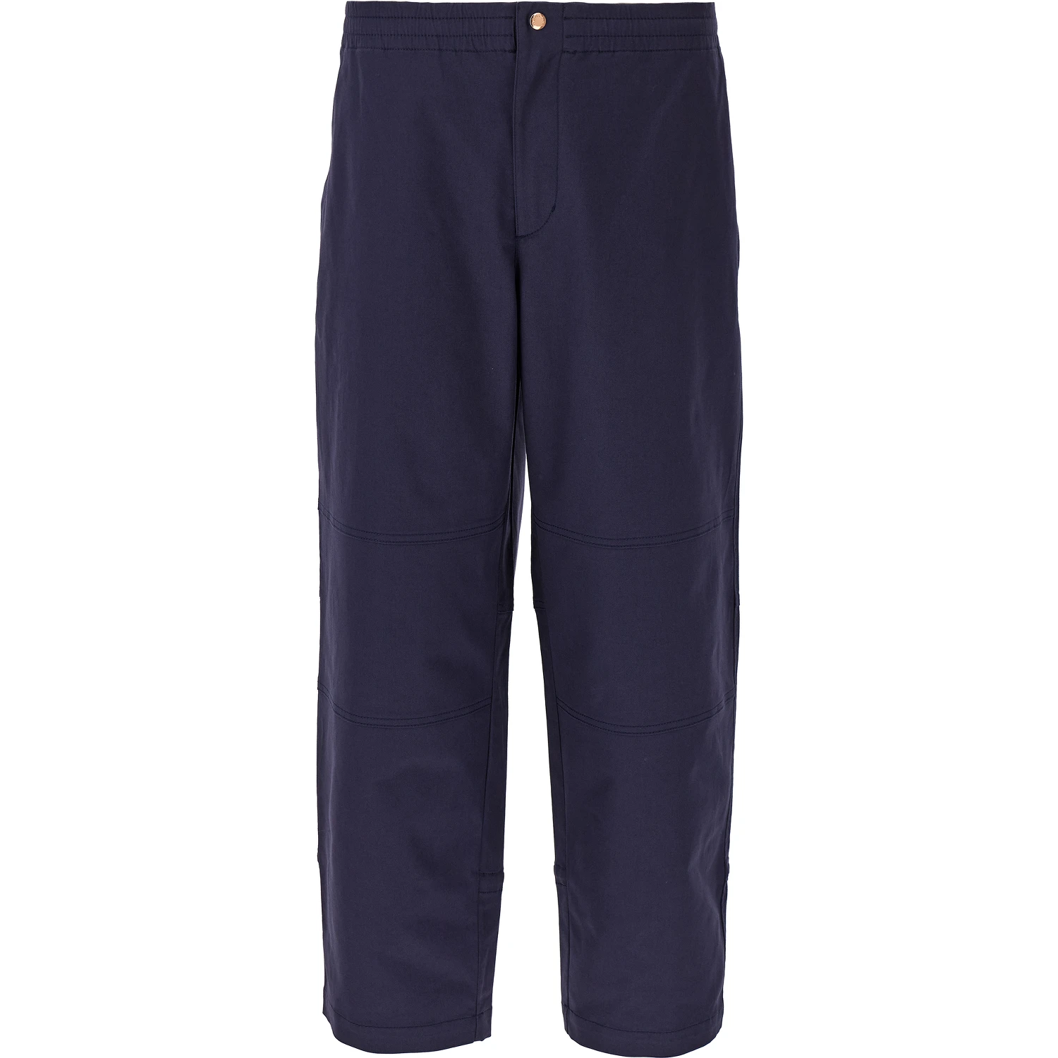 Blue Cotton Casual Pants