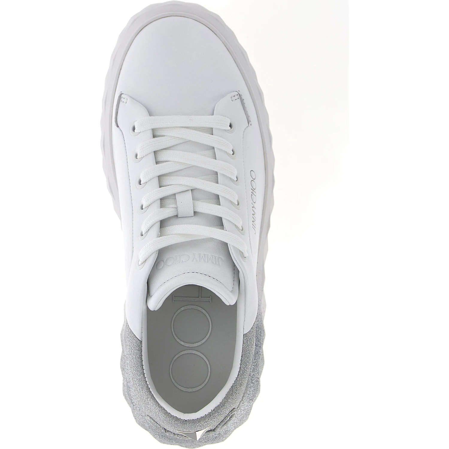 Silver Leather Chunky Sneakers