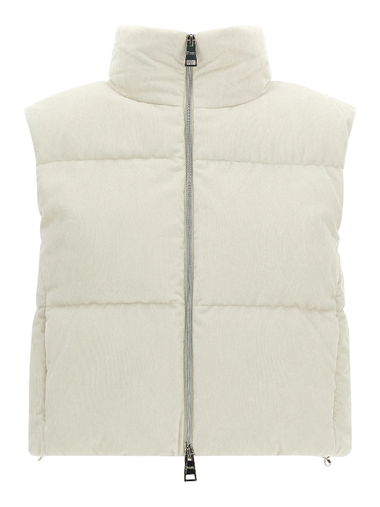 White Viscose Sleeveless Jacket