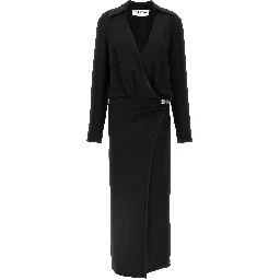 Black Marabou Midi Dress