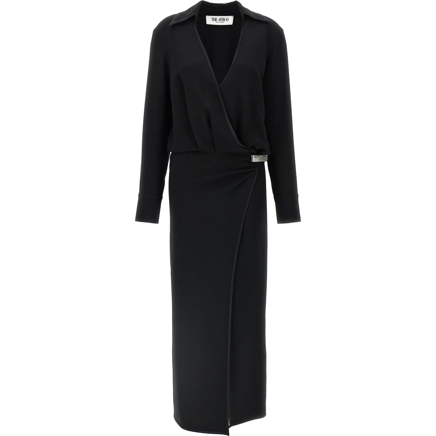Black Marabou Midi Dress