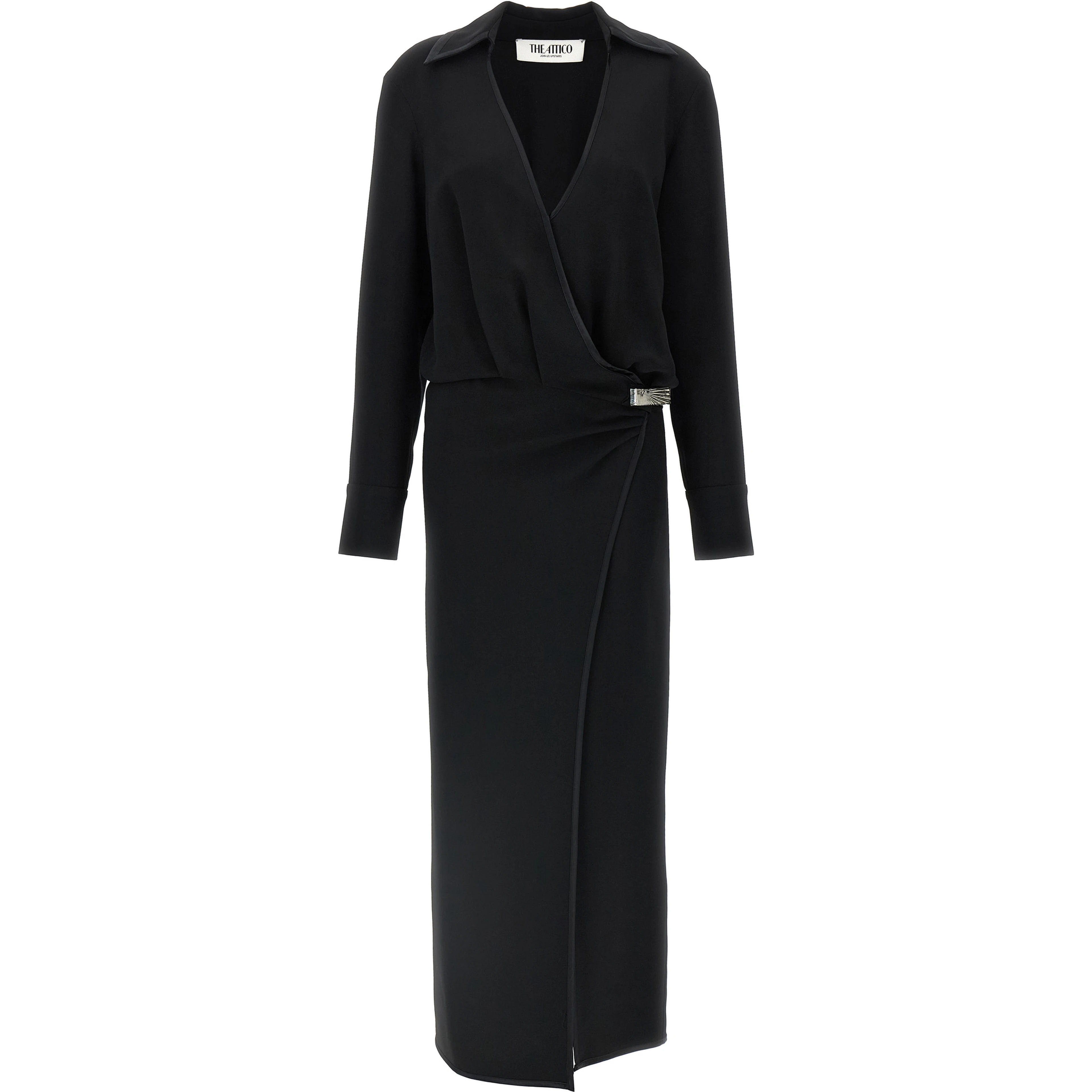 Black Marabou Midi Dress
