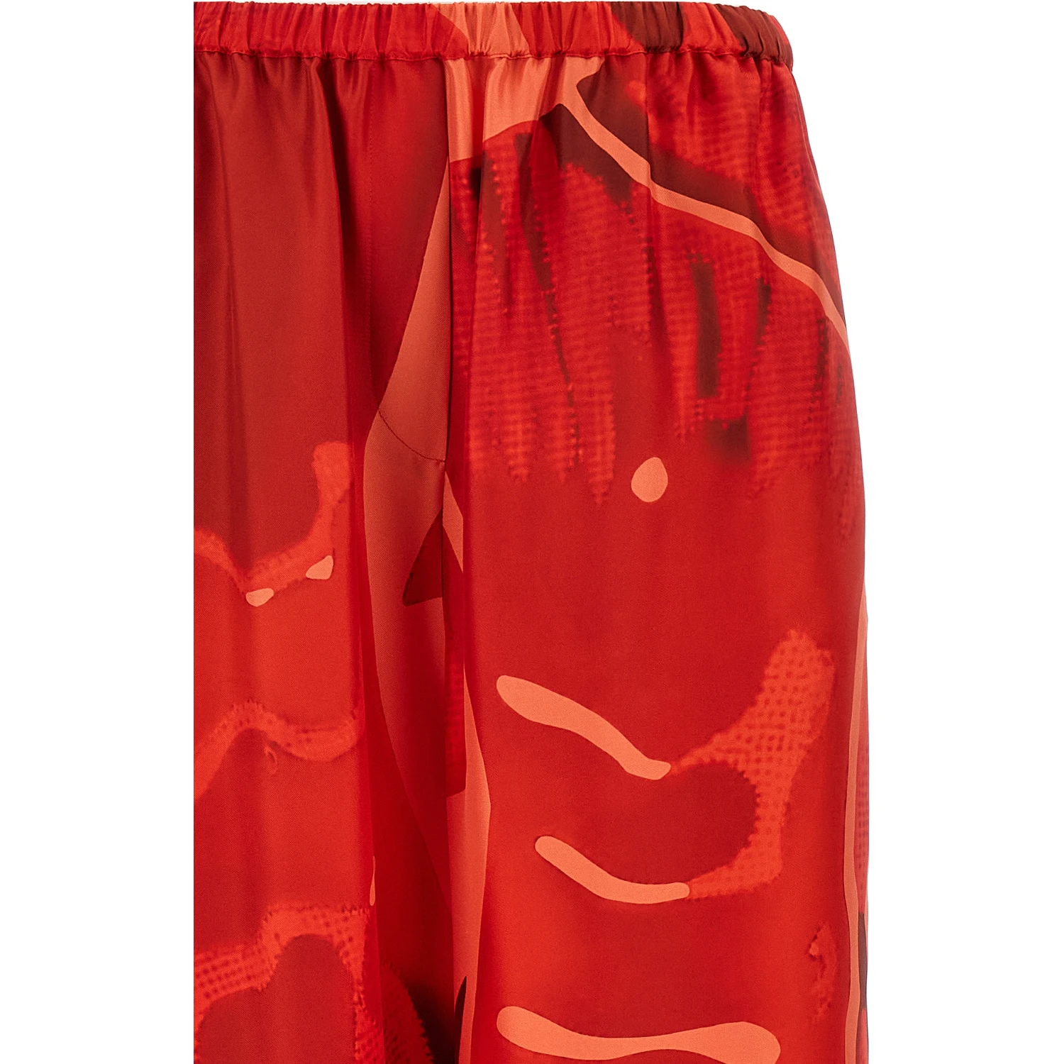 Multicolor Silk Casual Pants