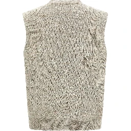 Beige Cotton Sleeveles Sweater