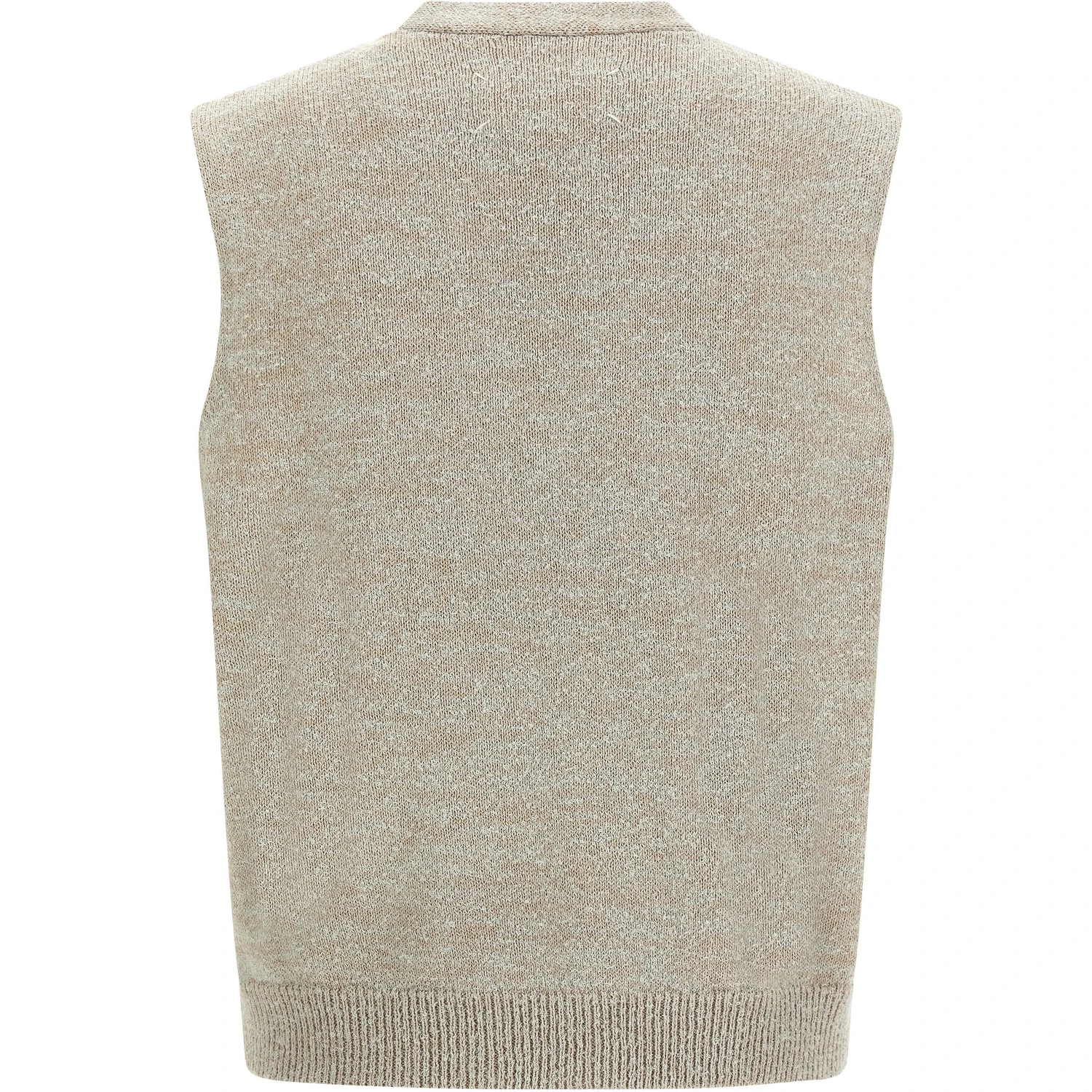 Beige Cotton Sleeveles Sweater