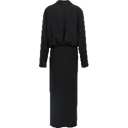 Black Marabou Midi Dress