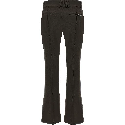 Brown Virgin Wool Flared Pants