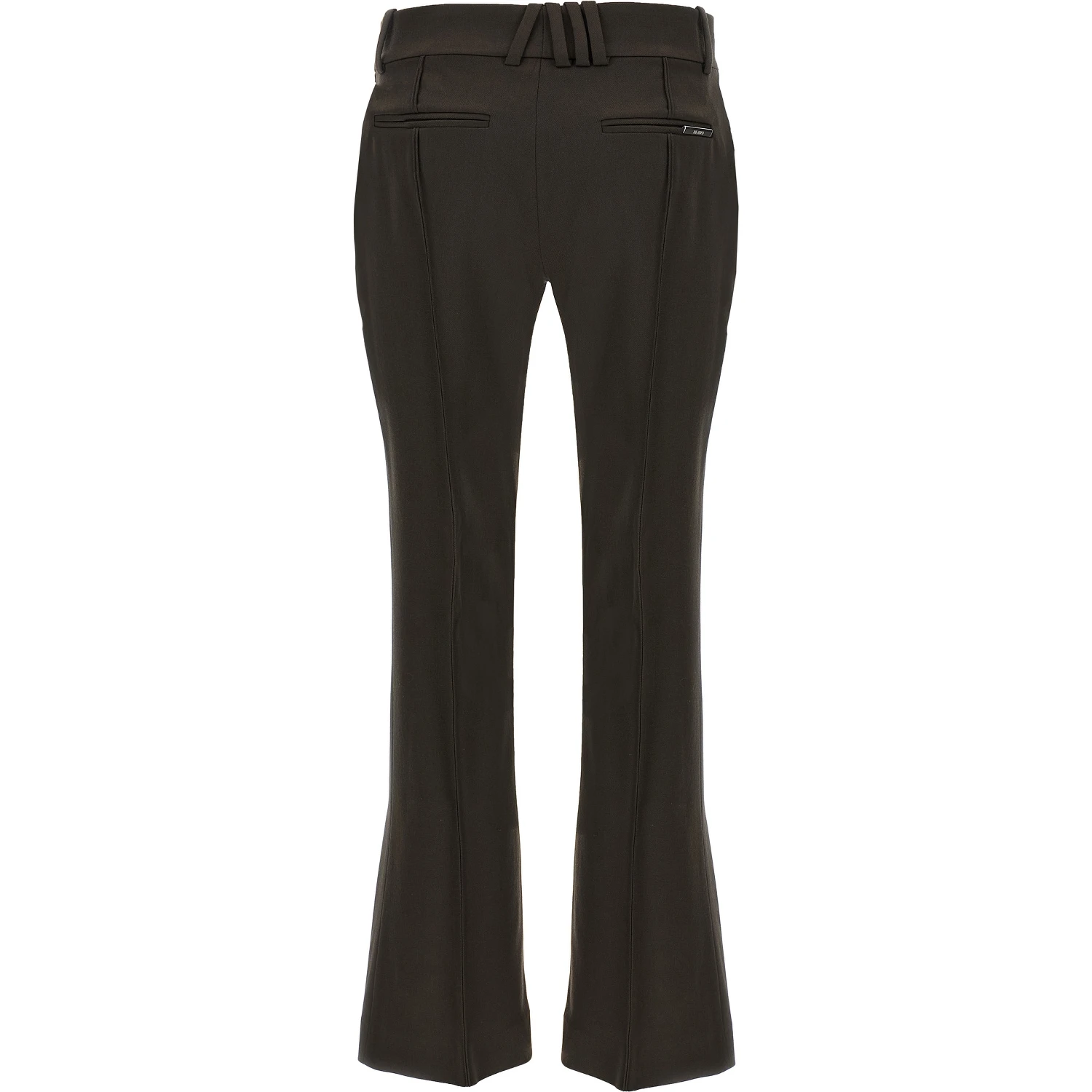 Brown Virgin Wool Flared Pants