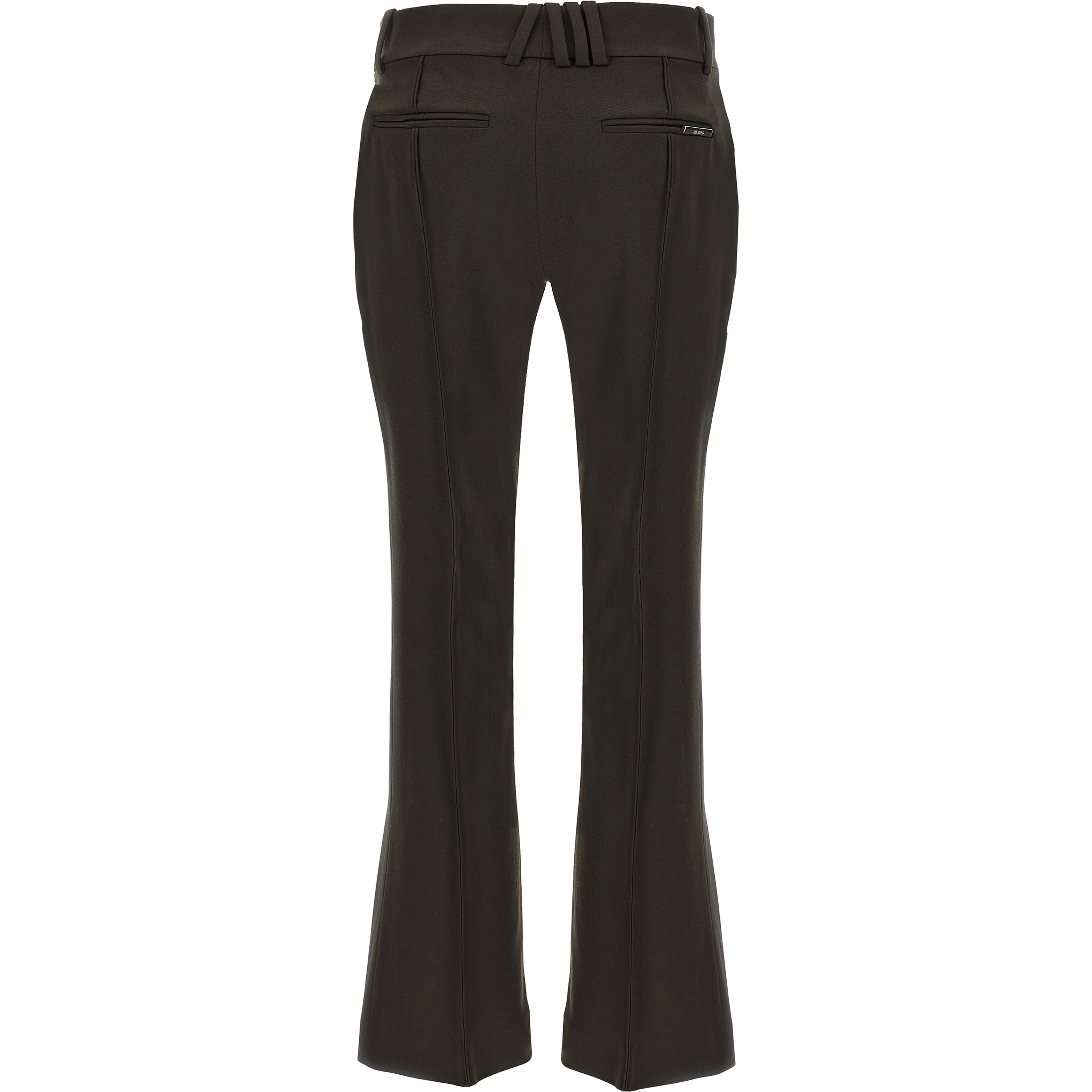 Brown Virgin Wool Flared Pants