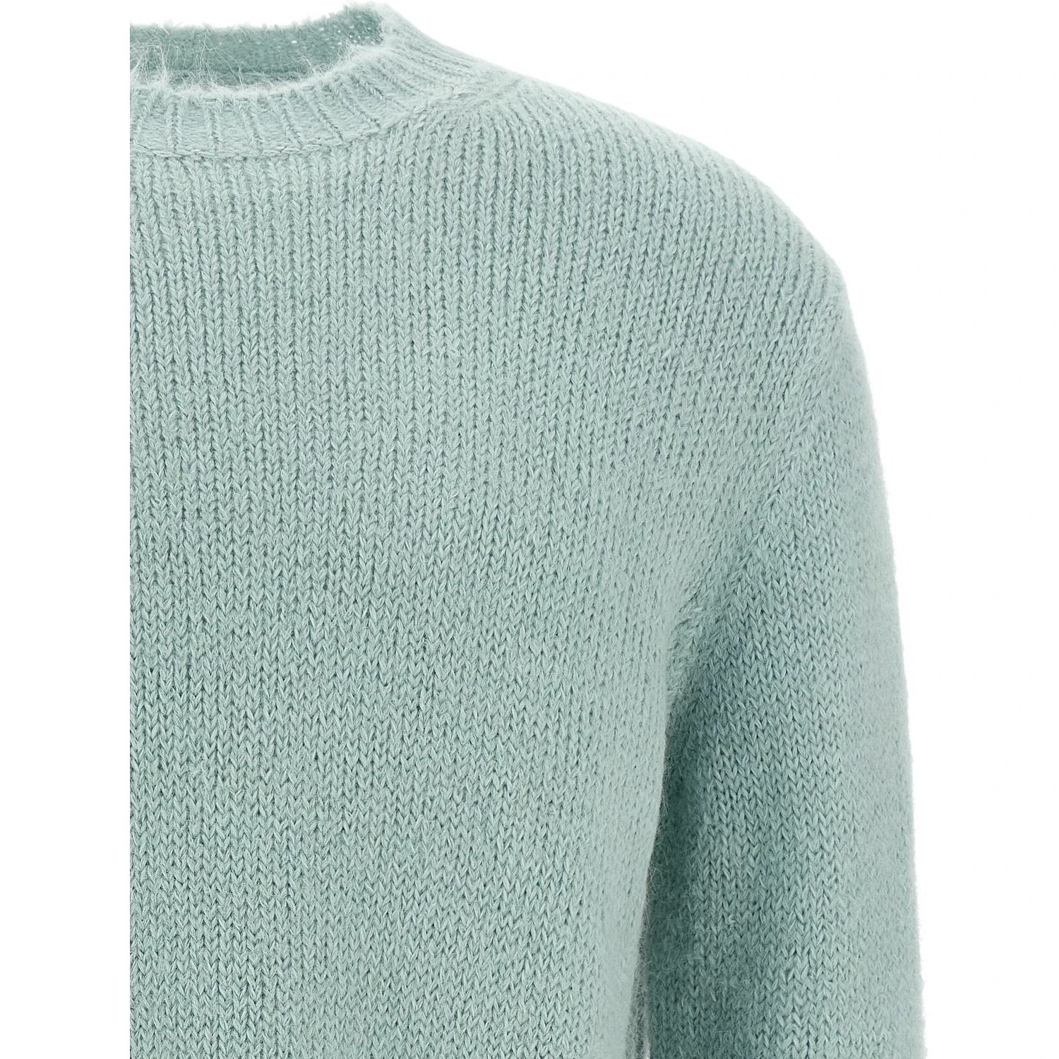 Blue Alpaca Leather Cardigan