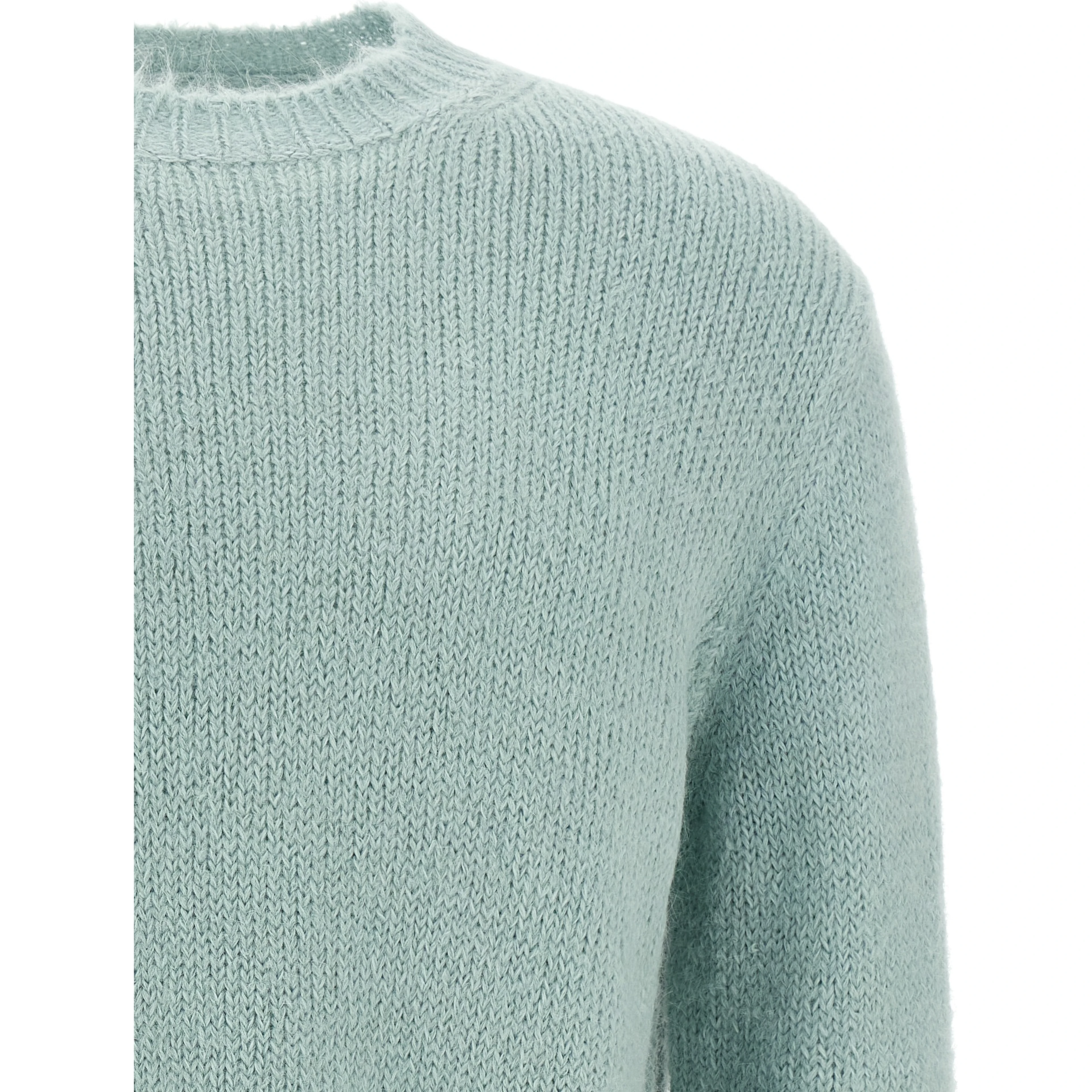 Blue Alpaca Leather Cardigan