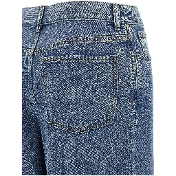 Blue Cotton High-Waisted Jean