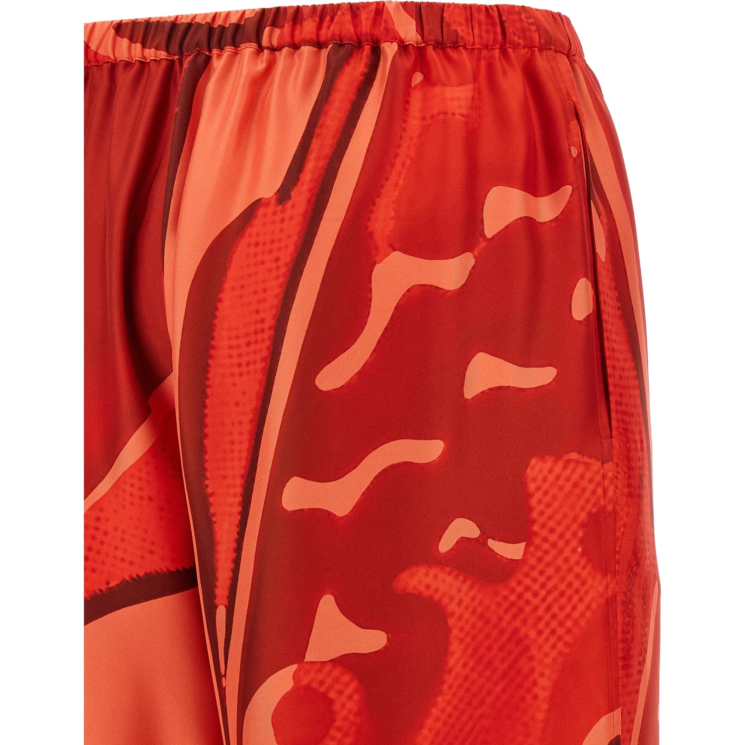 Multicolor Silk Casual Pants