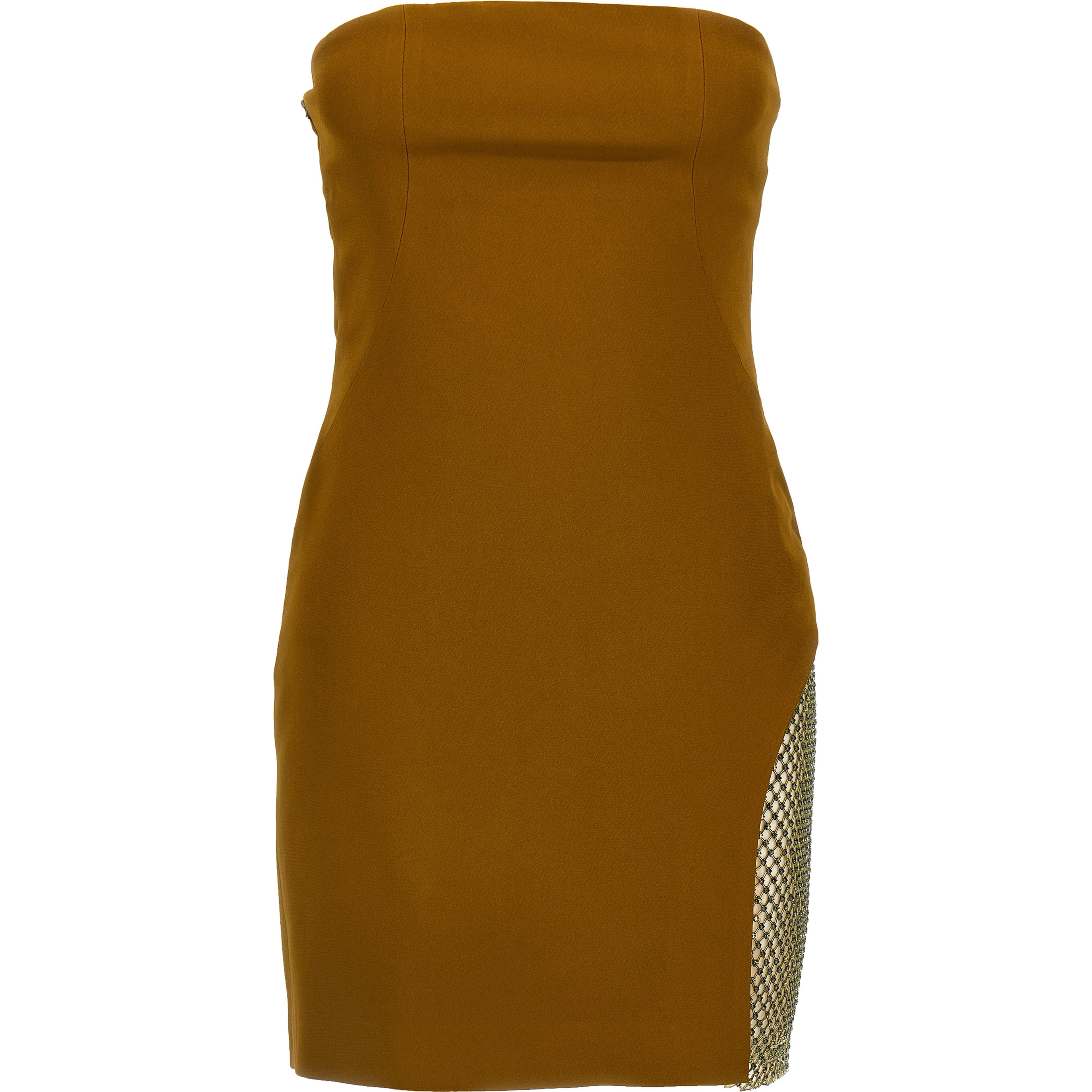 Bicolor Marabou Short Dress