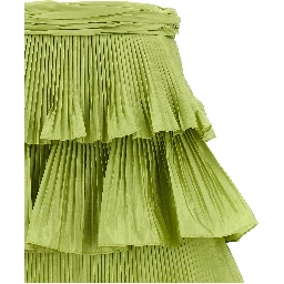 Bicolor Silk Long Skirt