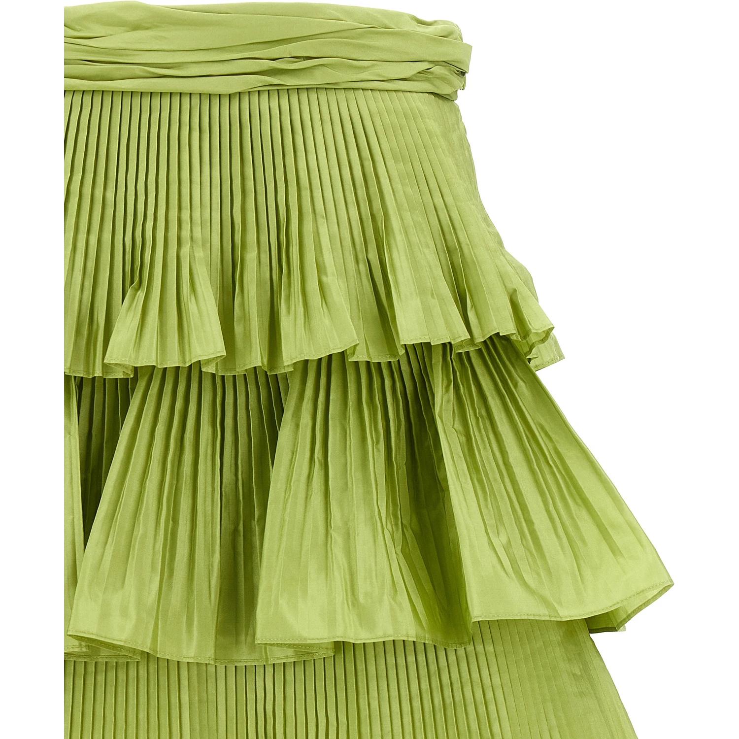 Bicolor Silk Long Skirt
