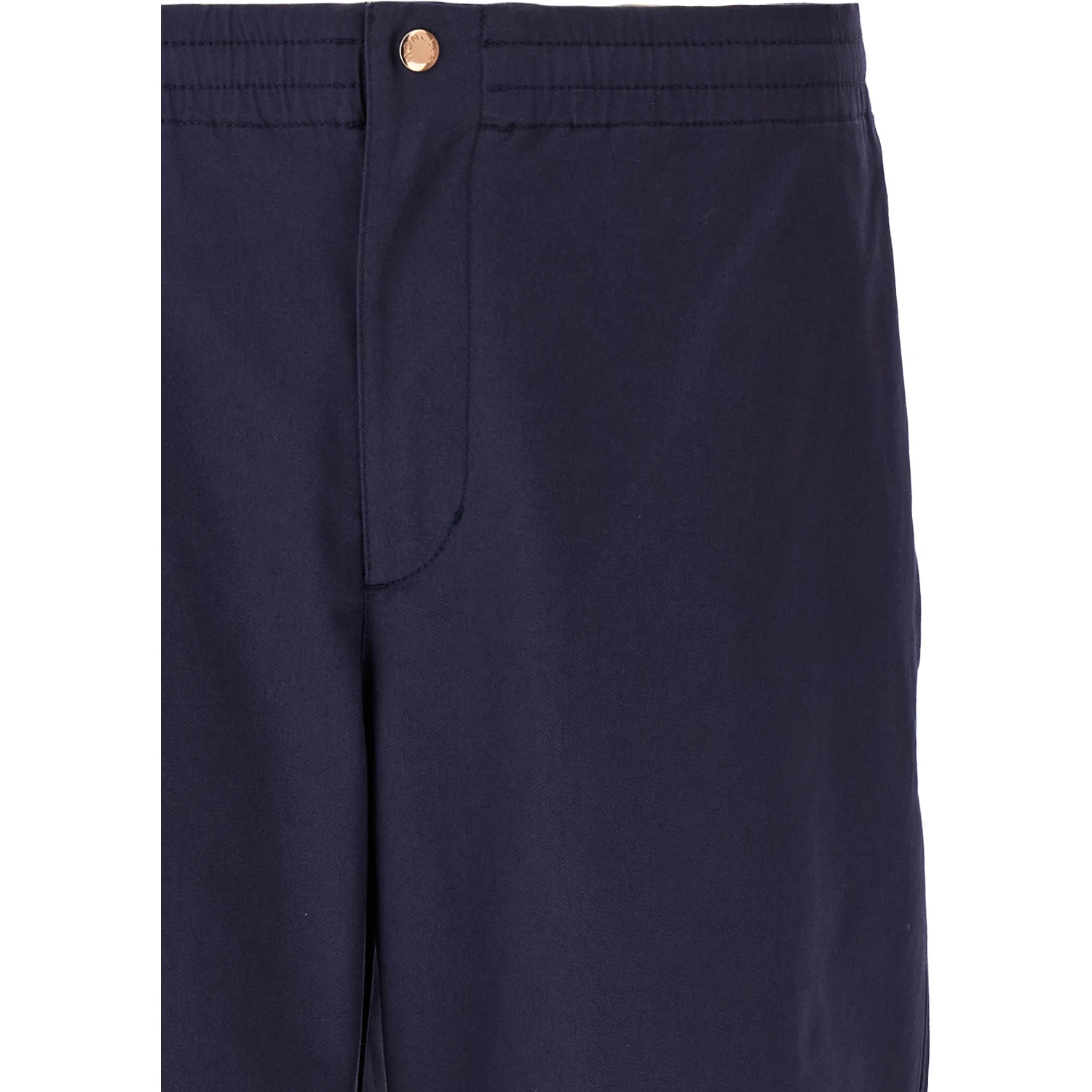 Blue Cotton Casual Pants