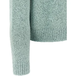 Blue Alpaca Leather Cardigan