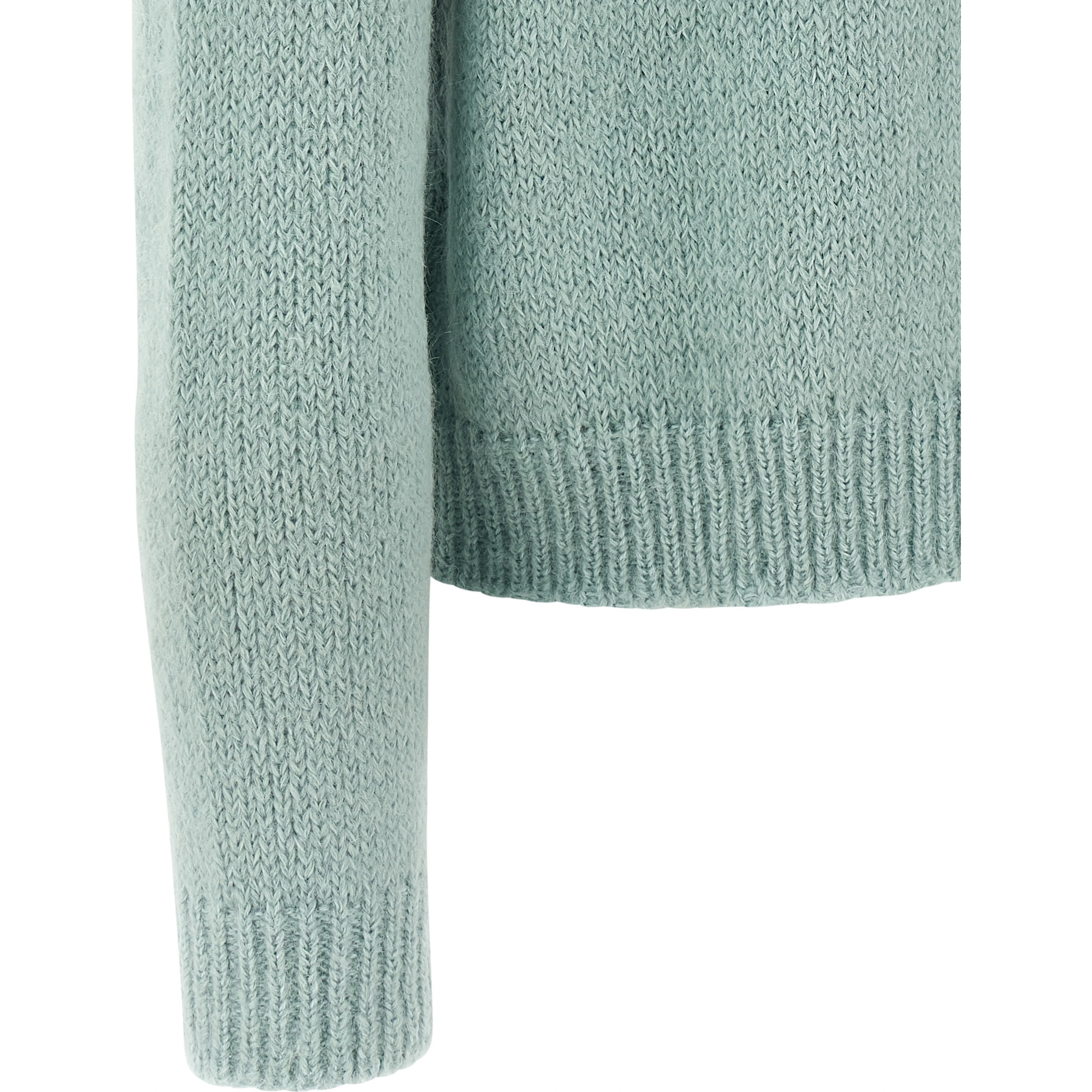 Blue Alpaca Leather Cardigan
