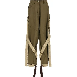 Bicolor Cotton Cargo Pants
