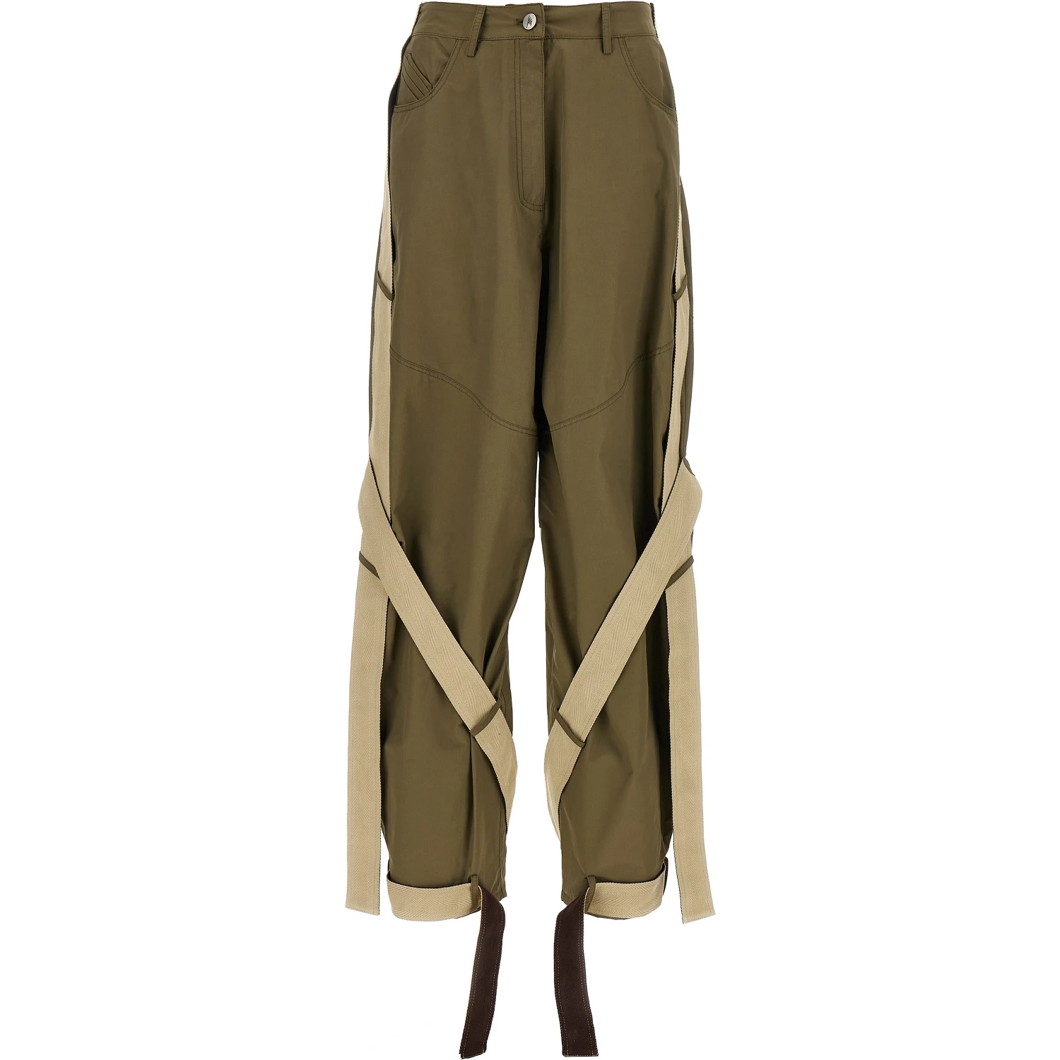 Bicolor Cotton Cargo Pants