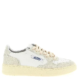 Beige Cowhide Low Top Sneakers