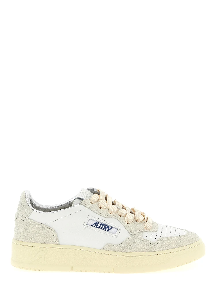 Beige Cowhide Low Top Sneakers