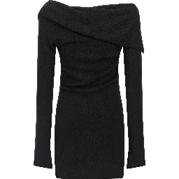 Black Virgin Wool Short Dress