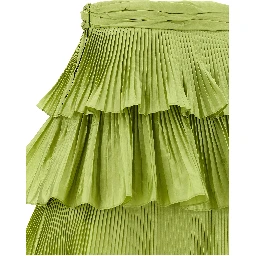 Bicolor Silk Long Skirt