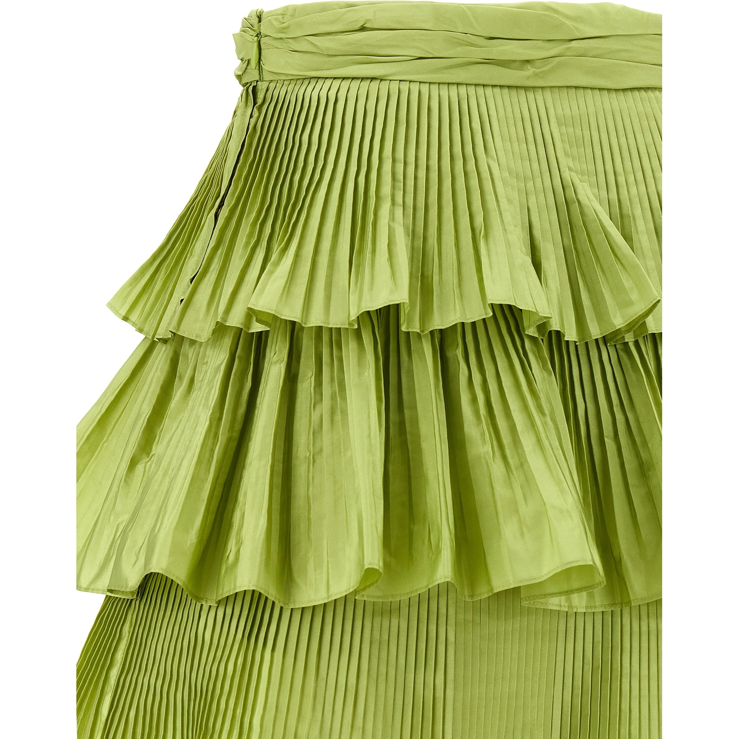 Bicolor Silk Long Skirt