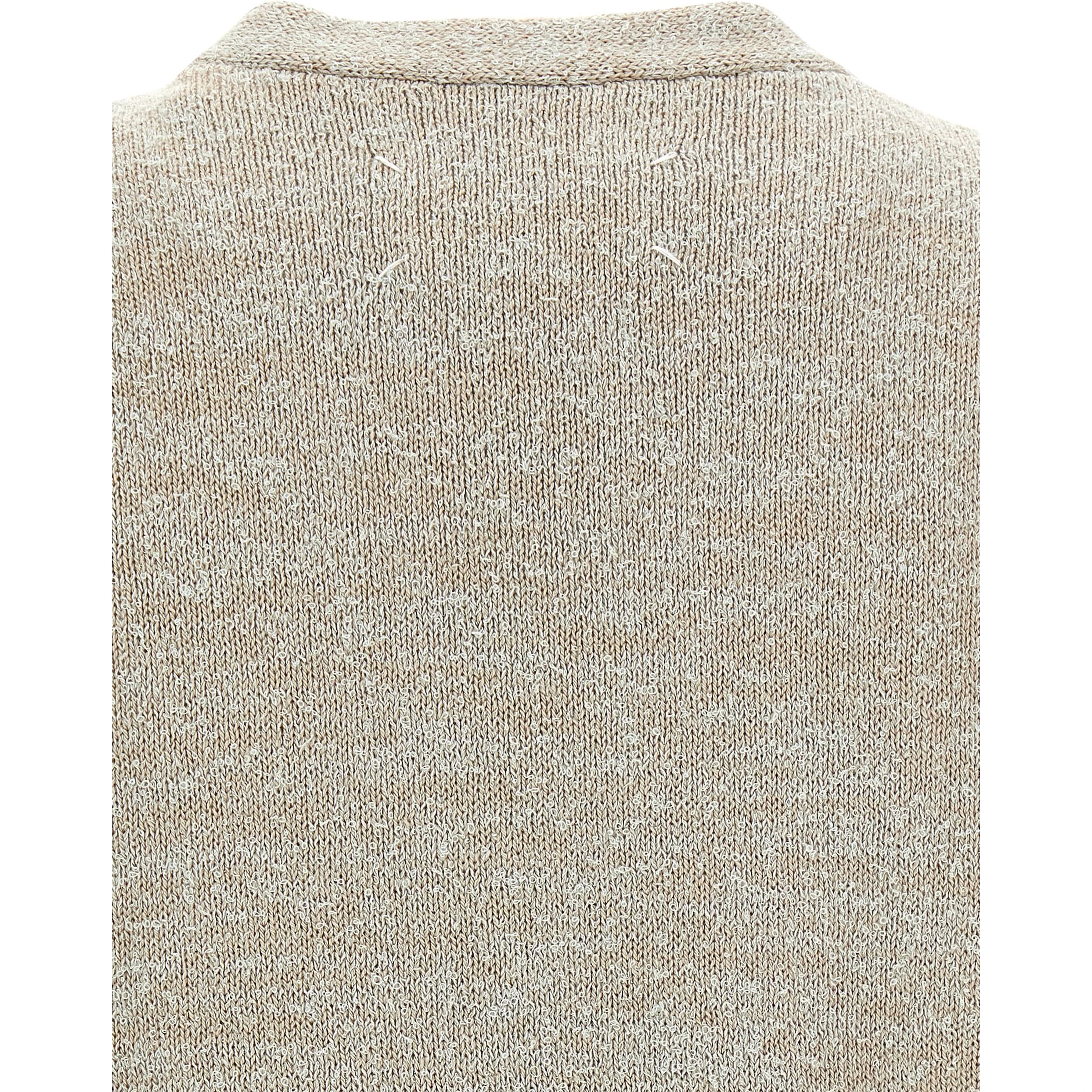Beige Cotton Sleeveles Sweater
