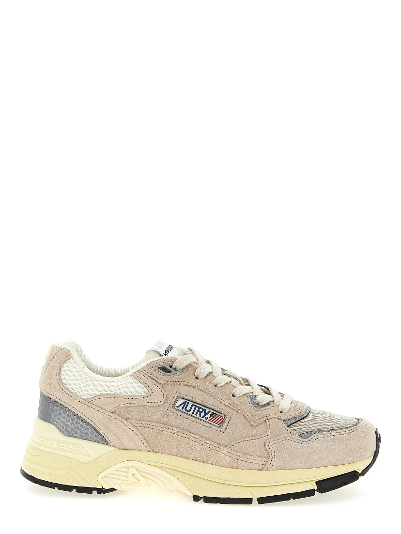 Beige Cowhide Athletic Sneakers