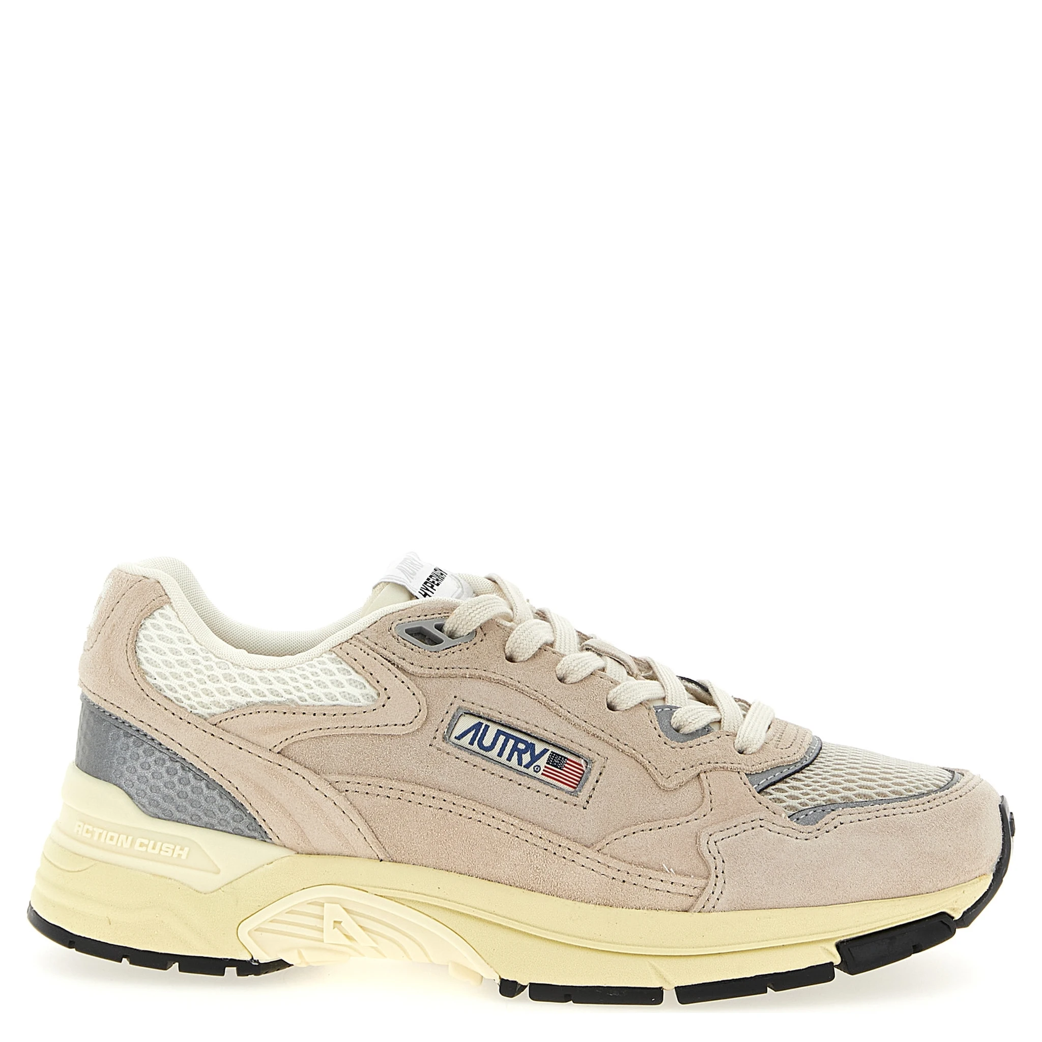 Beige Cowhide Athletic Sneakers