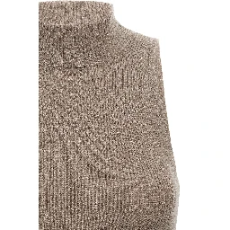 Brown Cashmere Sleeveles Sweater