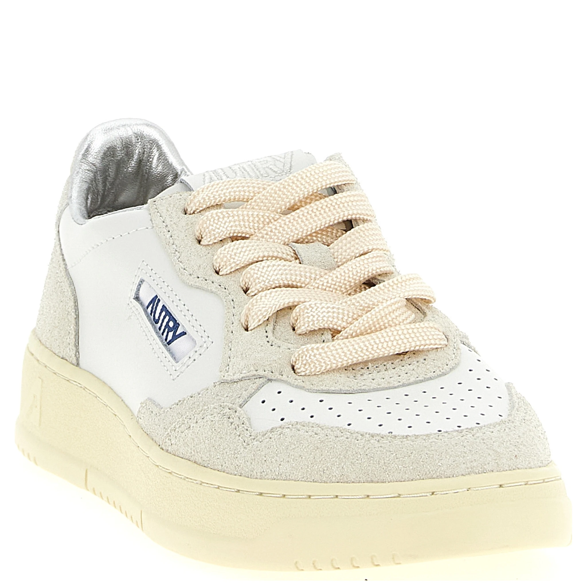 Beige Cowhide Low Top Sneakers
