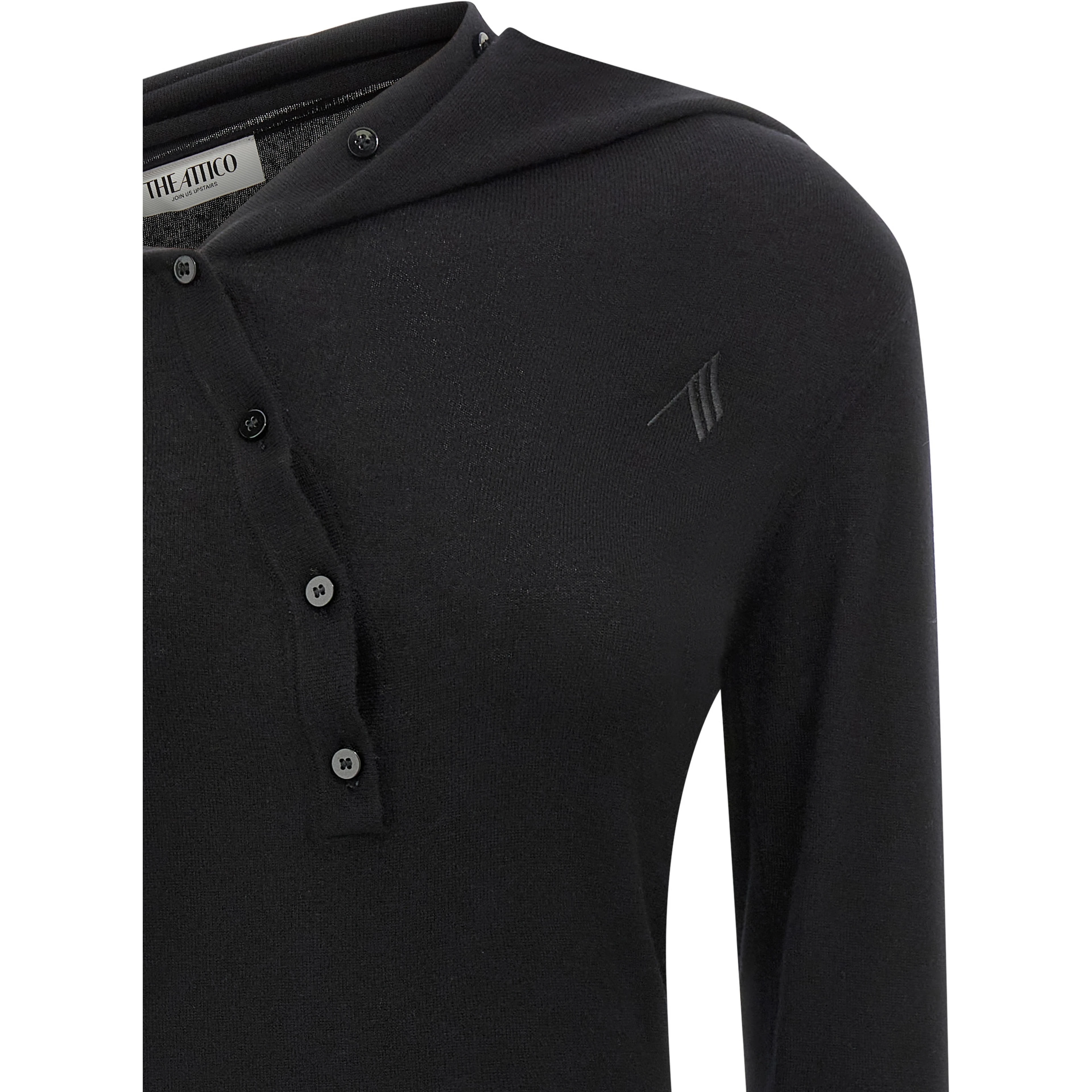 Black Virgin Wool Short Dress