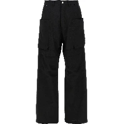 Black Virgin Wool Cargo Pants