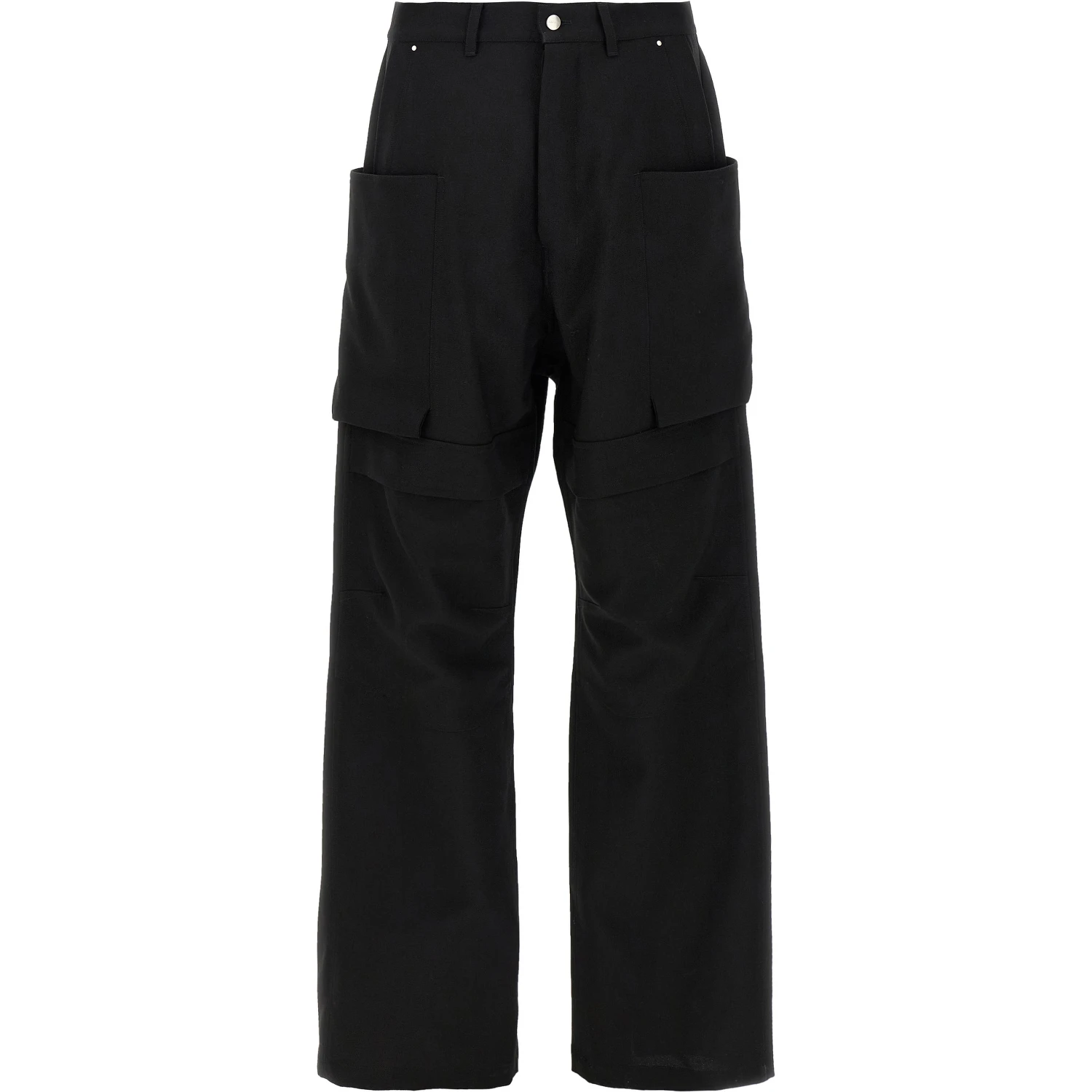 Black Virgin Wool Cargo Pants