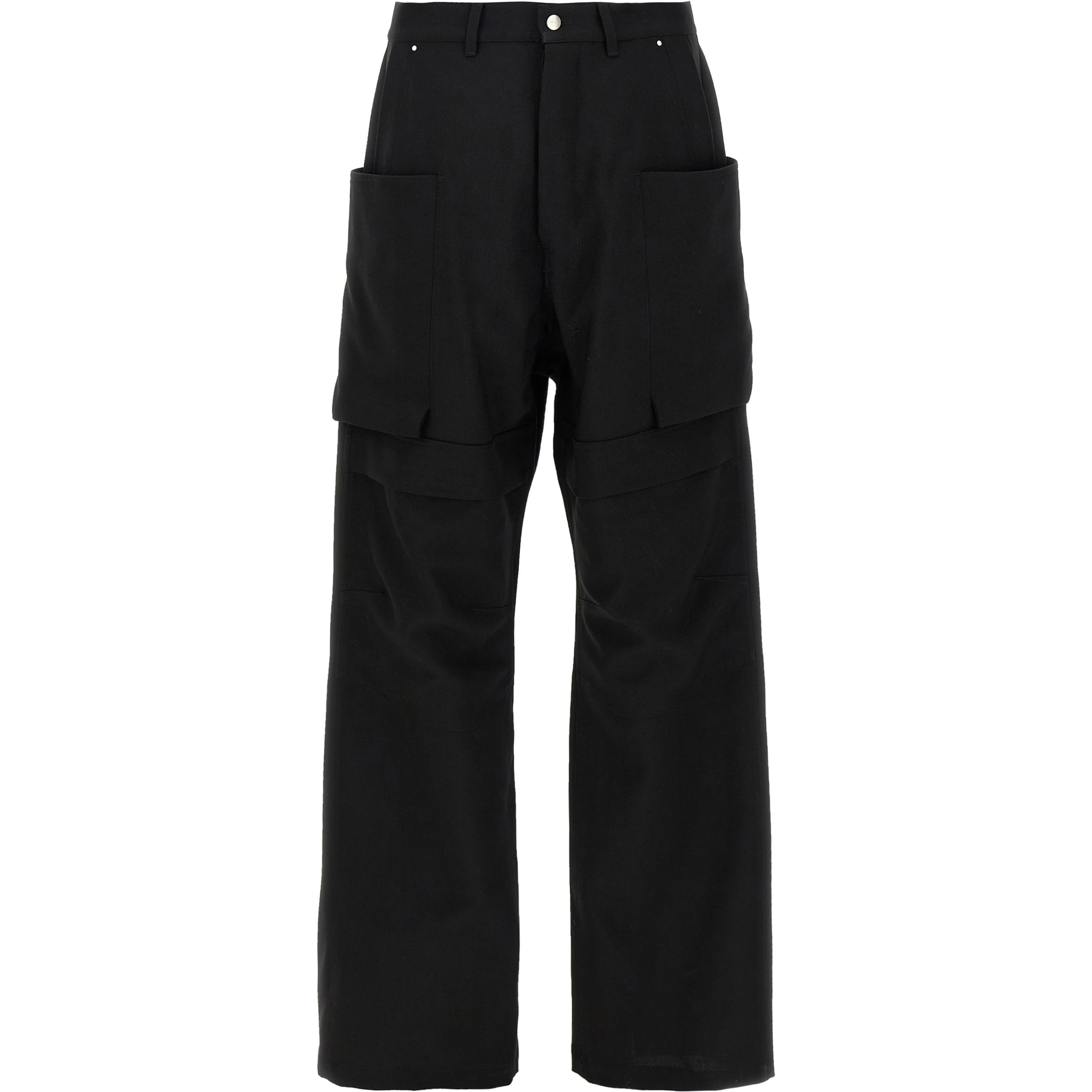 Black Virgin Wool Cargo Pants