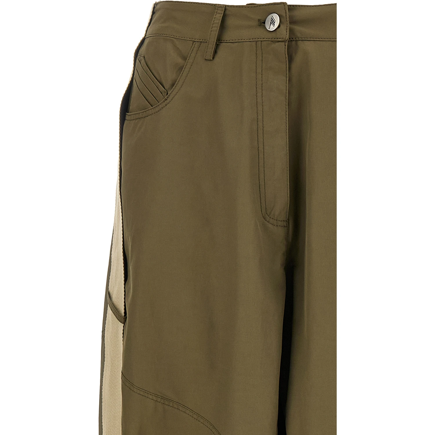Bicolor Cotton Cargo Pants