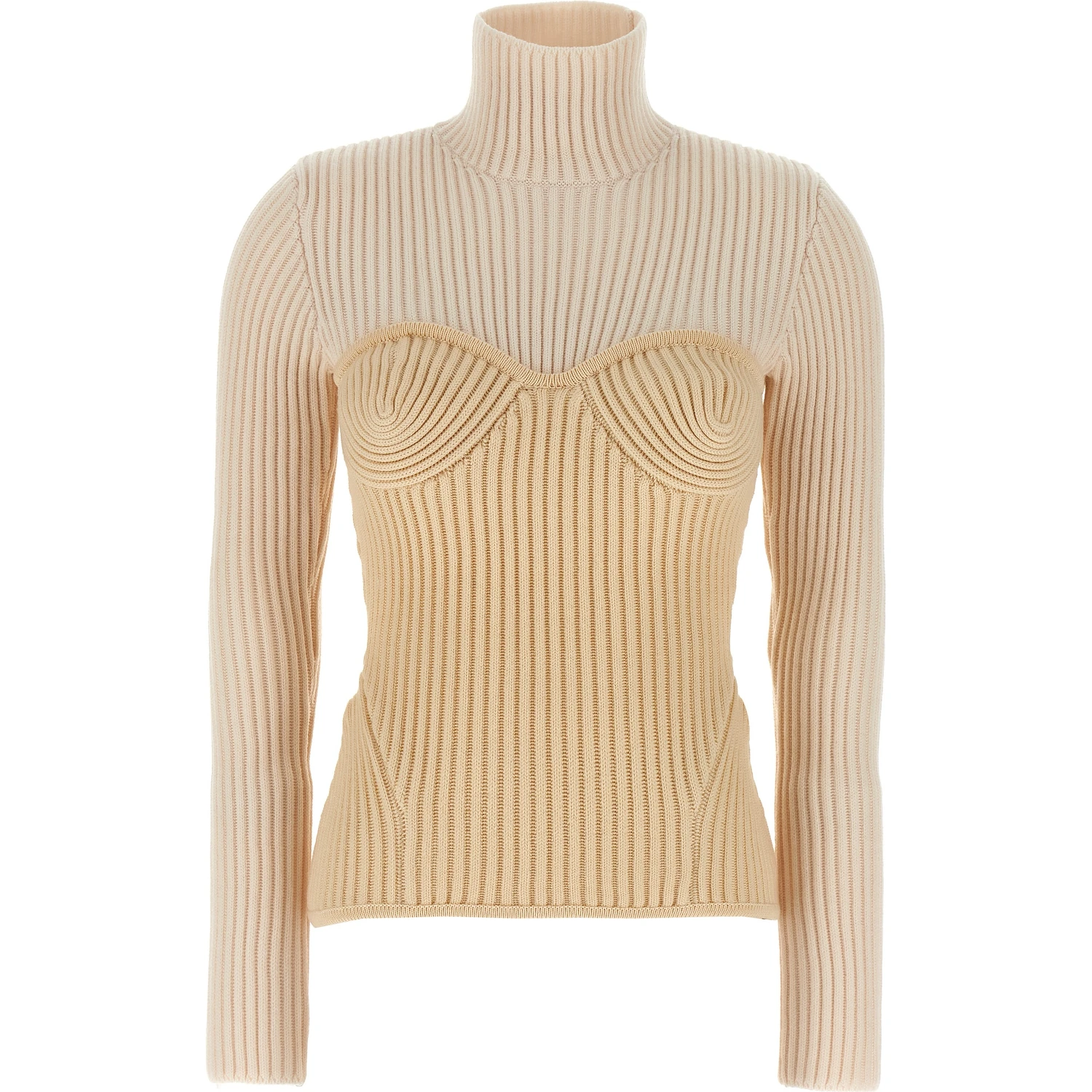 Beige Merino Wool Cardigan