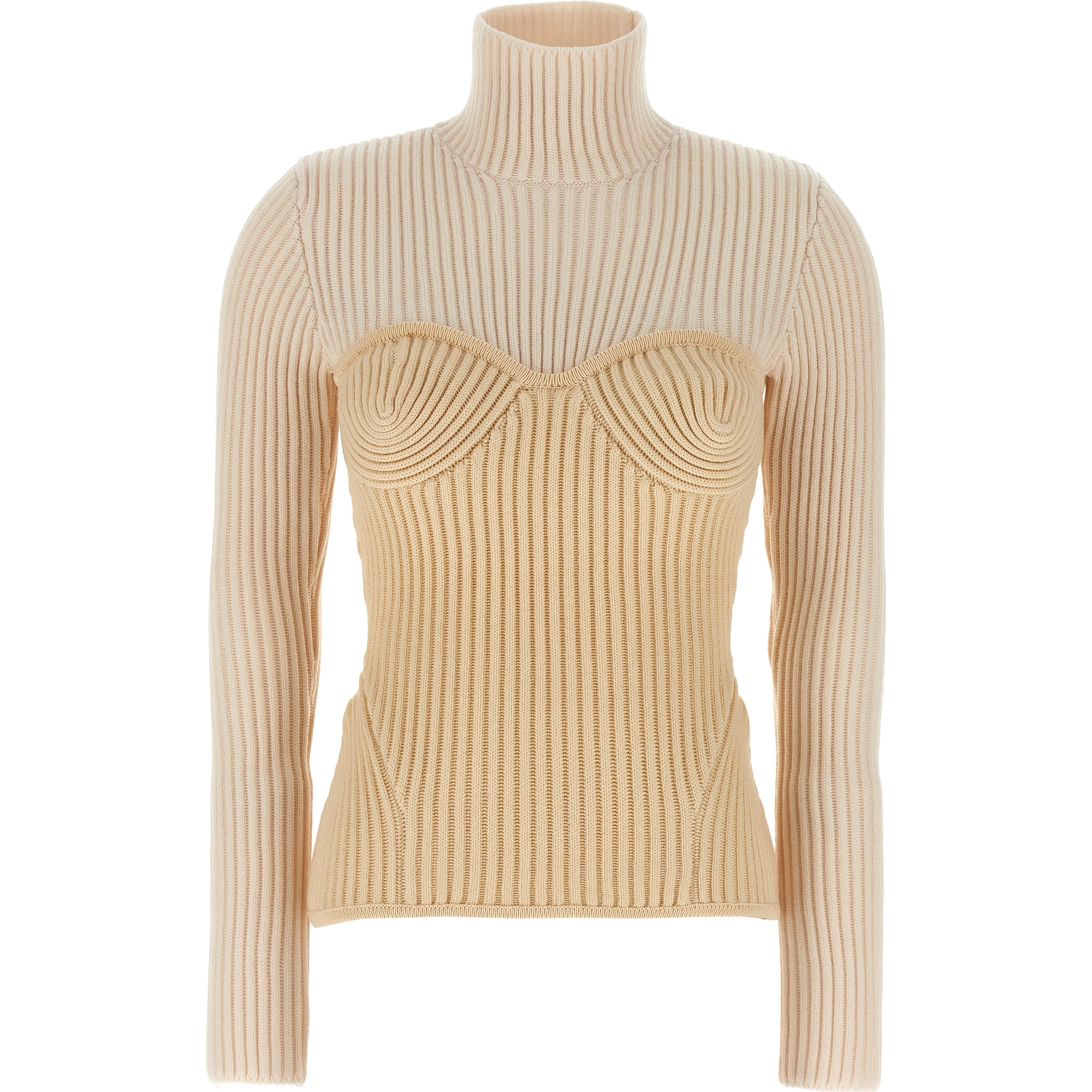 Beige Merino Wool Cardigan