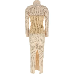 Beige Merino Wool Long Dress