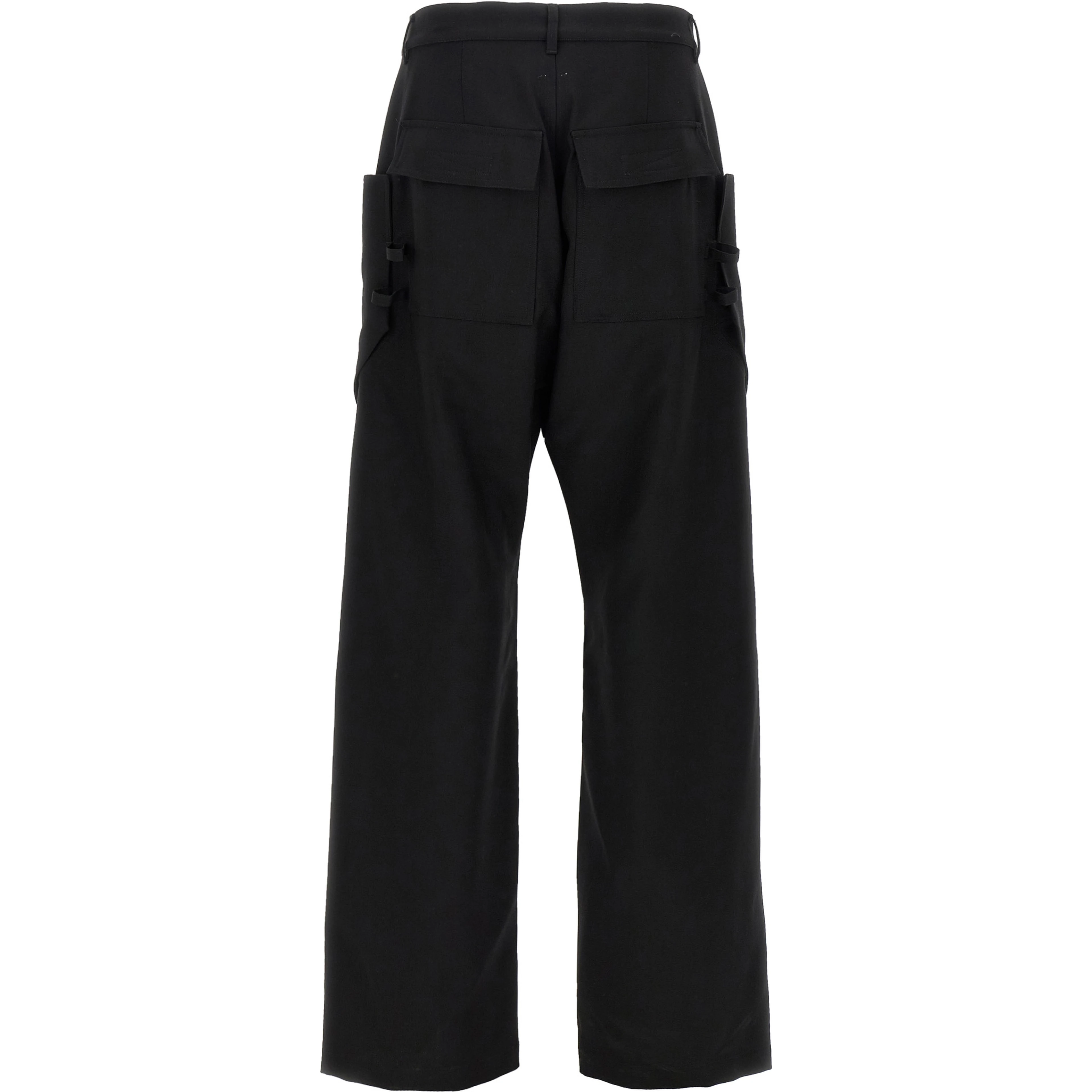 Black Virgin Wool Cargo Pants