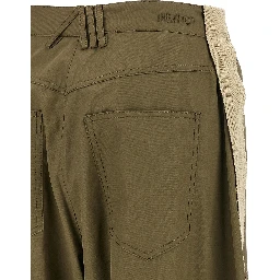 Bicolor Cotton Cargo Pants