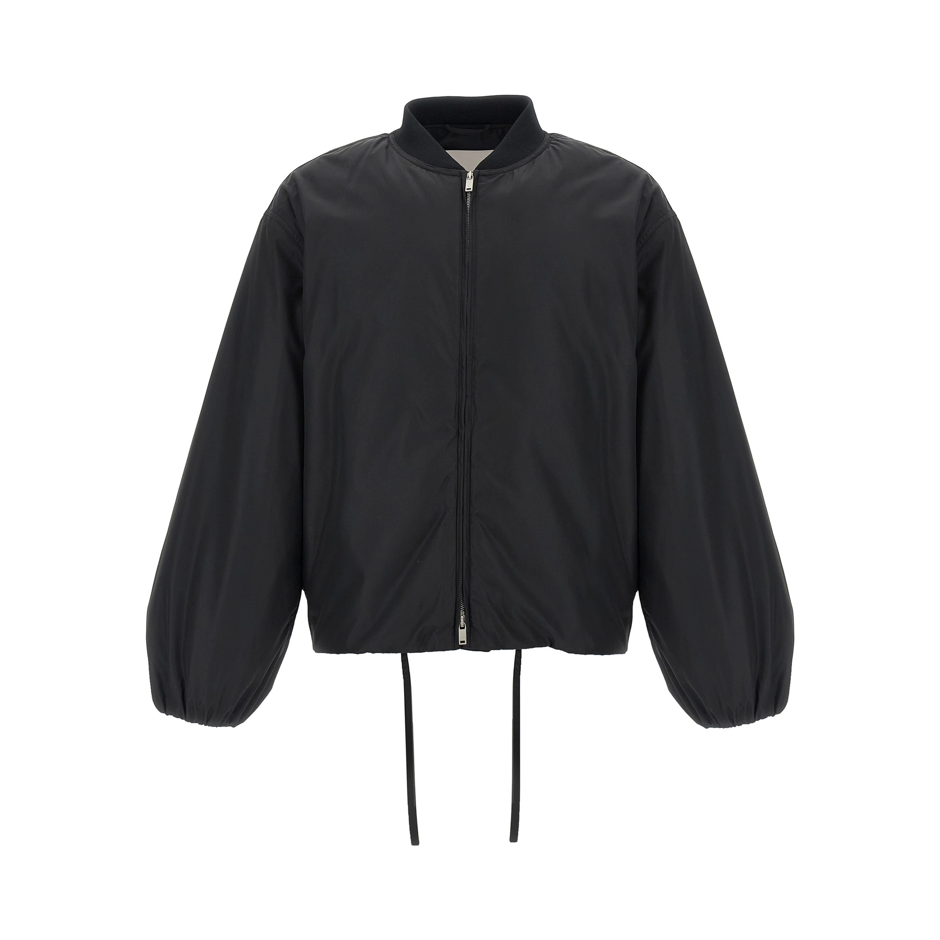Black Polyester Bomber