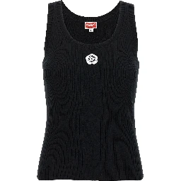 Black Viscose Sleeveles T-Shirt