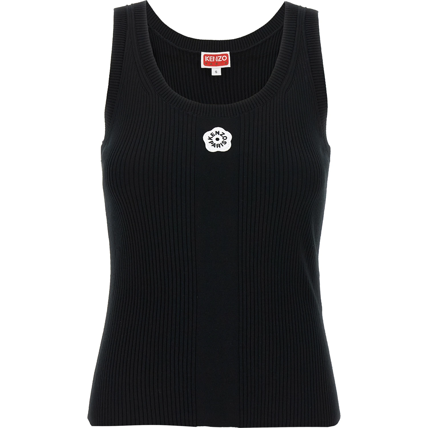 Black Viscose Sleeveles T-Shirt