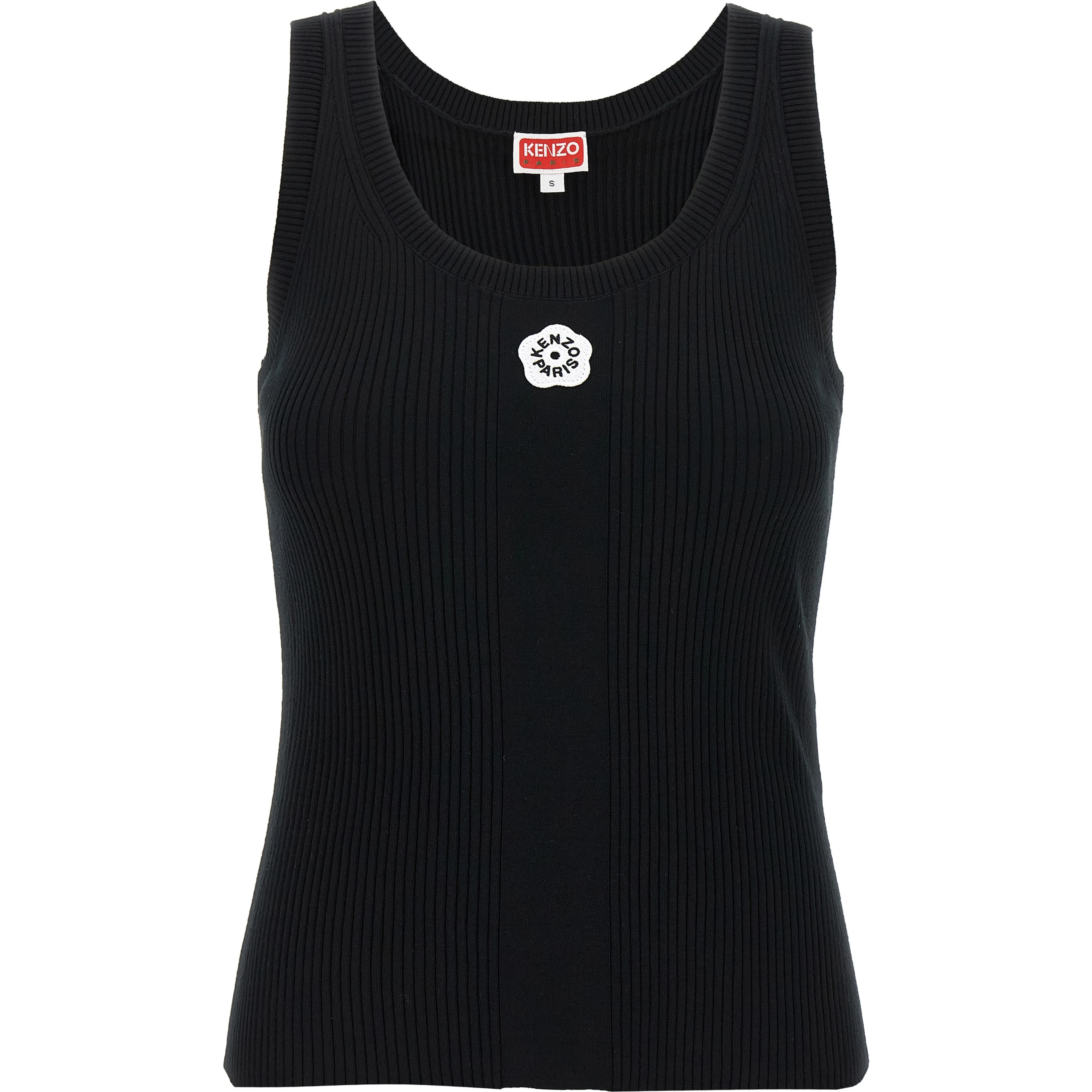 Black Viscose Sleeveles T-Shirt